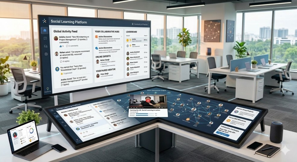 Collaborative social learning platforms and community engagement tools.